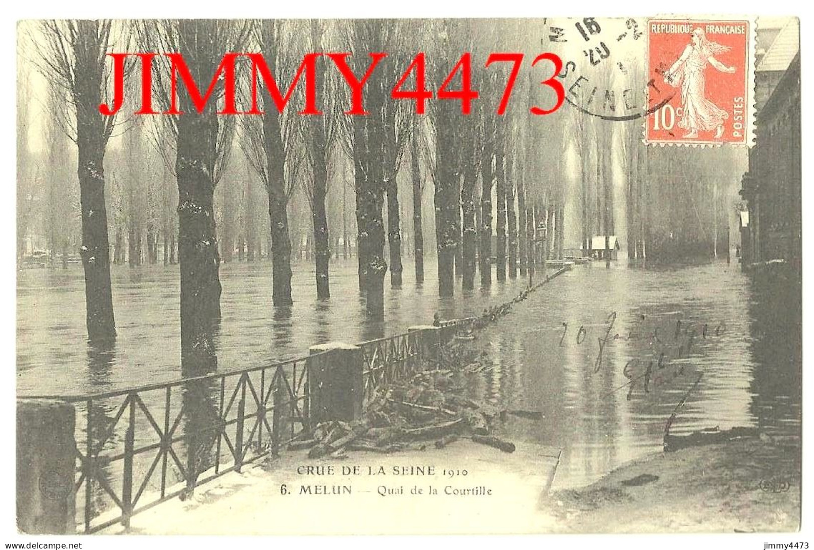 CPA - CRUE DE LA SEINE 1910 - MELUN - Quai De La Courtille - N° 6 - Inondations