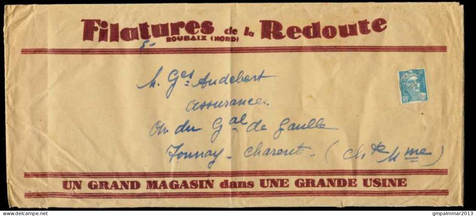 SEPT 1949 - 8fr GANDON PREO (N°106) SUR ENVELOPPE DES FILATURE DE LA REDOUTE A ROUBAIX AVEC CONTENU ! LOT 250 - Sonstige & Ohne Zuordnung