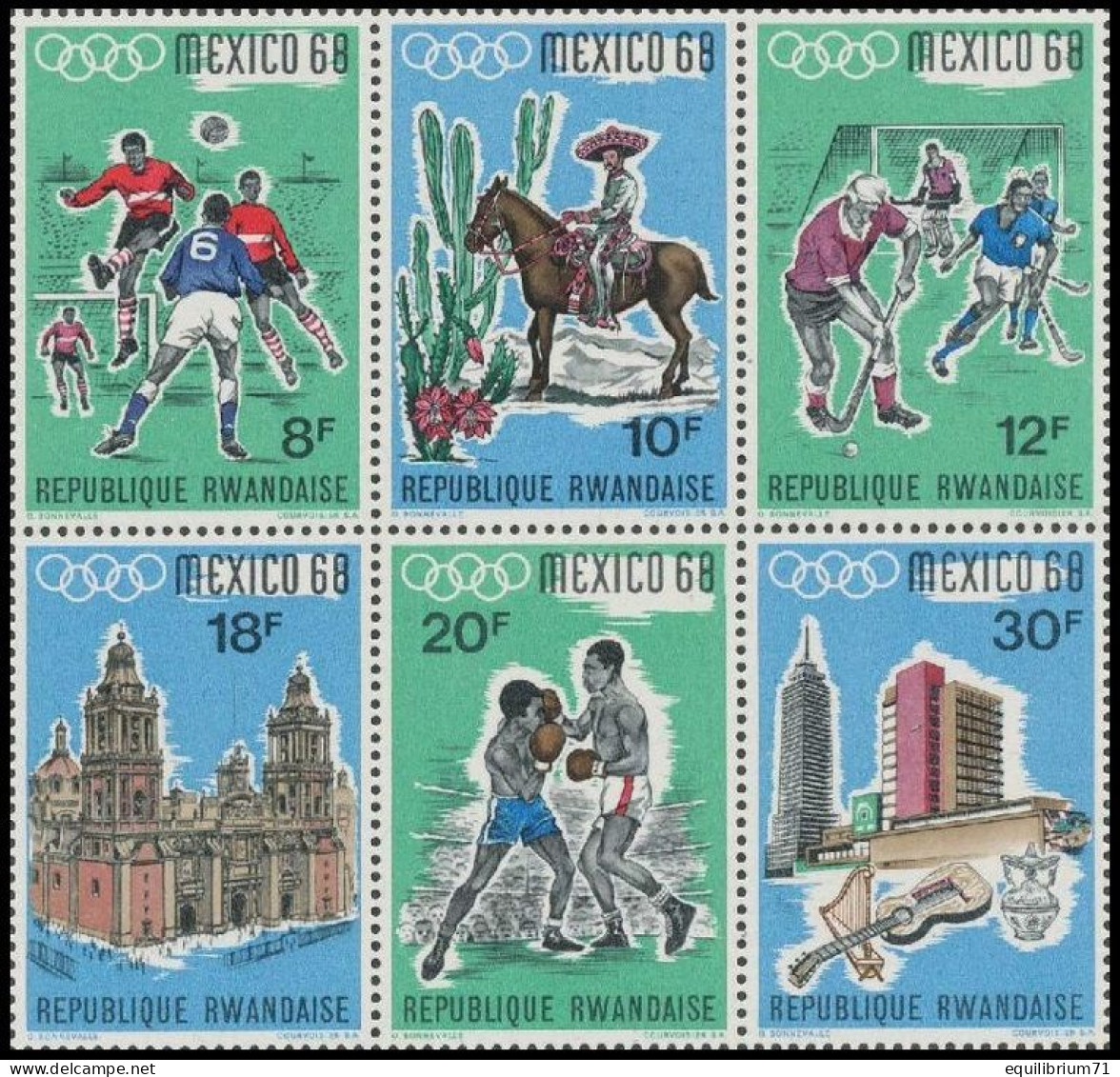 247/252** - Jeux Olympiques De Mexico / Olympische Spelen Te Mexico / Olympische Spiele In Mexiko - RWANDA - Hockey (su Erba)