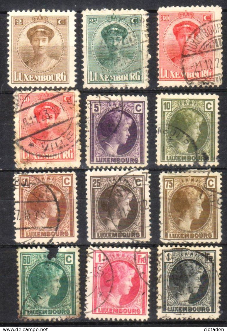 LUXEMBOURG - 1921 - 1930 - 12 Timbres - 1914-24 Maria-Adelaide