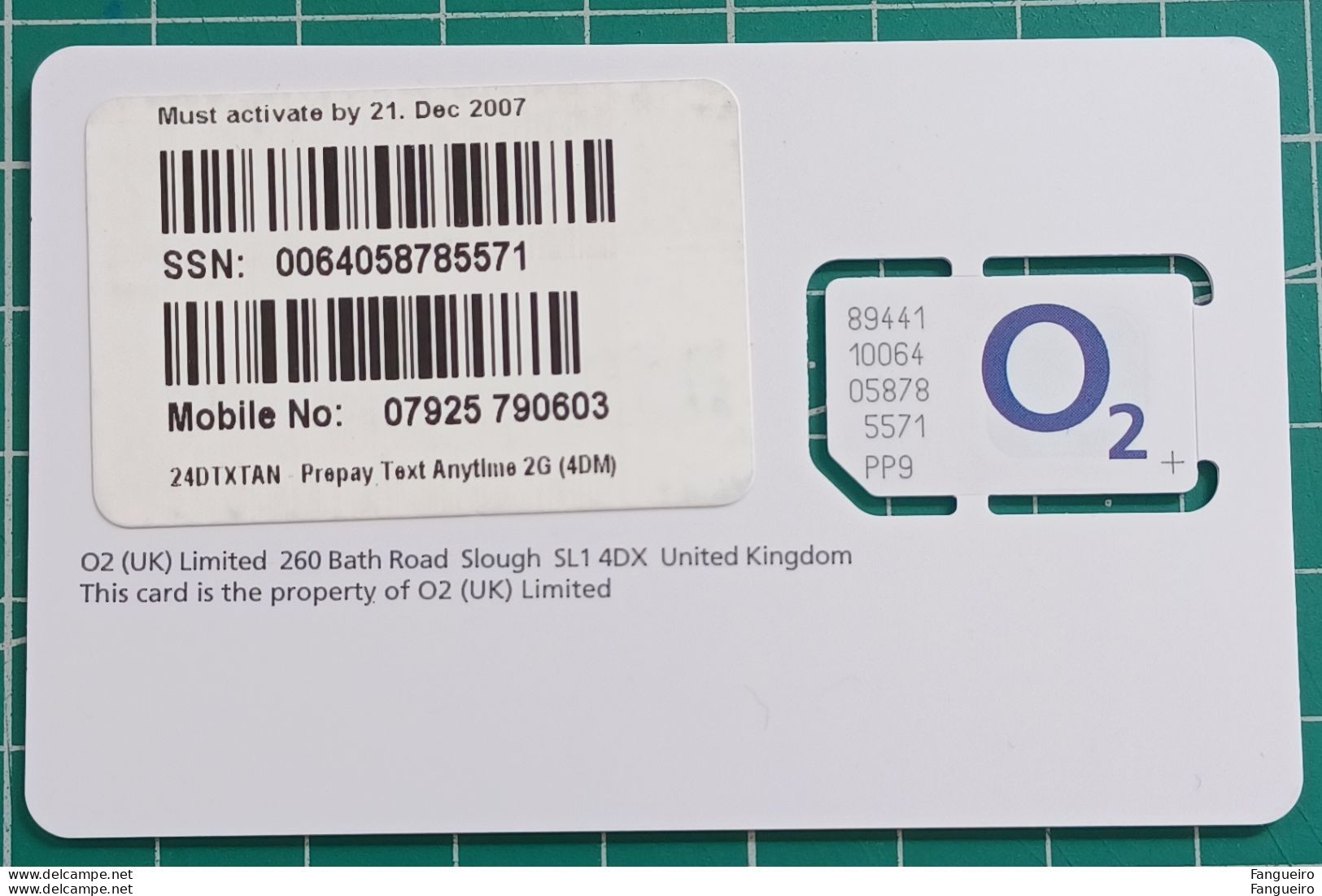 UK GSM SIM CARD O2 - [ 8] Ediciones De Empresas