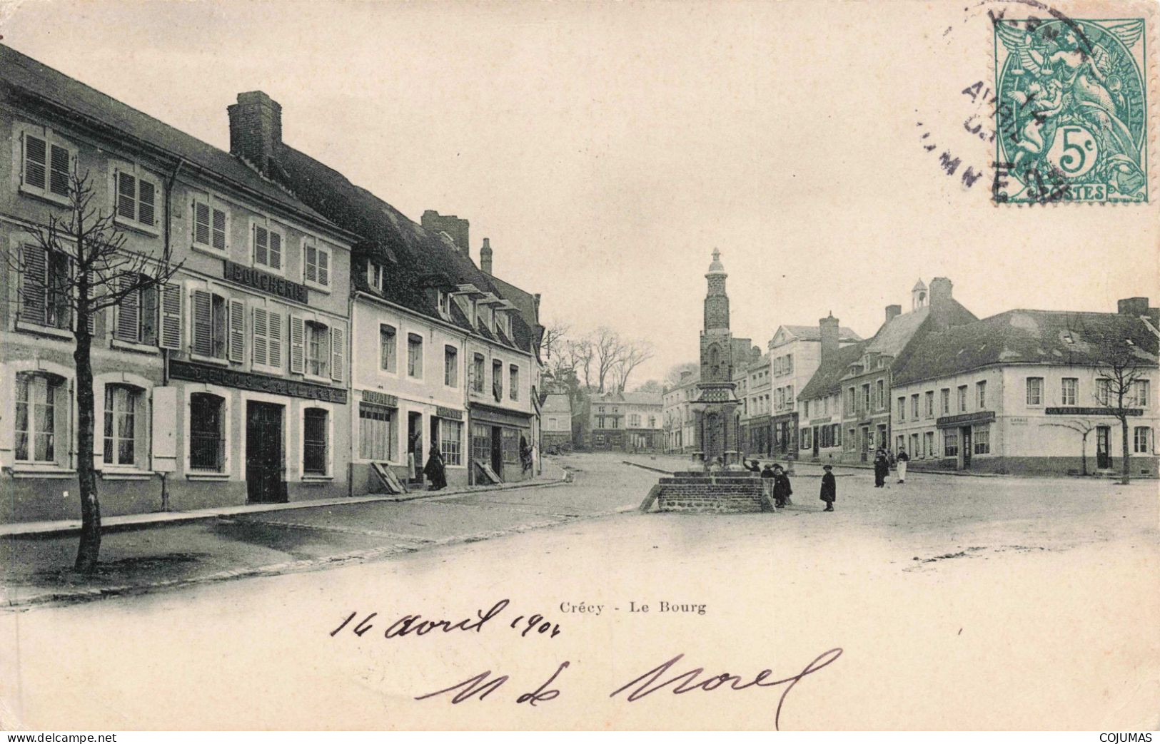 80 - CRECY - S18168 - Le Bourg - Boucherie - Crecy En Ponthieu