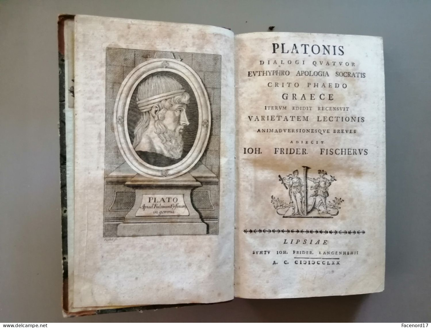 Platonis dialogi quator euthyphro apologia socratis crito phaedo graece Langenheim Leipzig 1770
