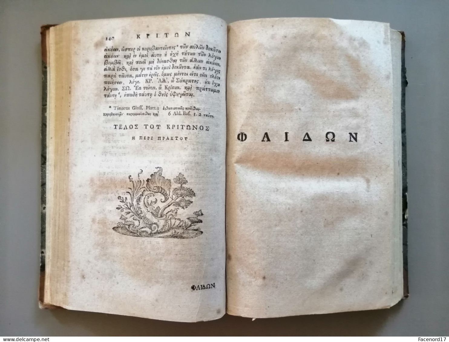 Platonis dialogi quator euthyphro apologia socratis crito phaedo graece Langenheim Leipzig 1770