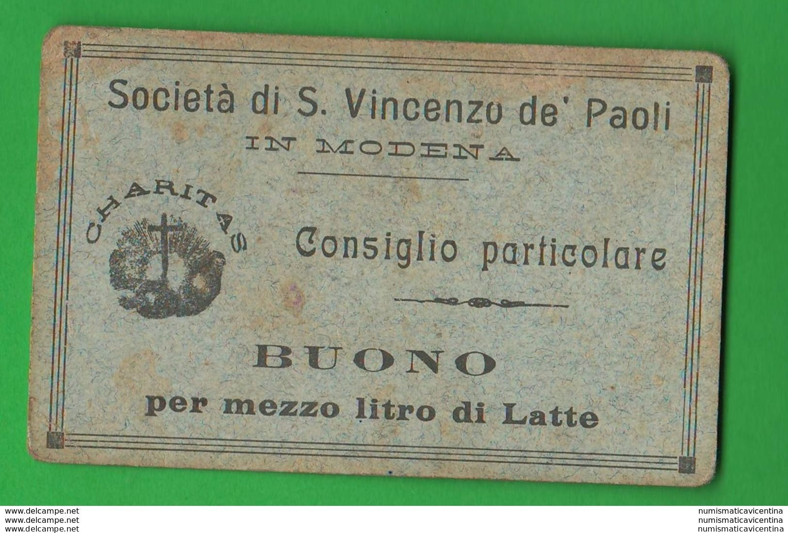 Modena BUONI CARITATEVOLI LATTE  Opera San Vincenzo De Paoli Da 1/2 Litro Charities Milk Lait Leche Good Charity - Andere & Zonder Classificatie