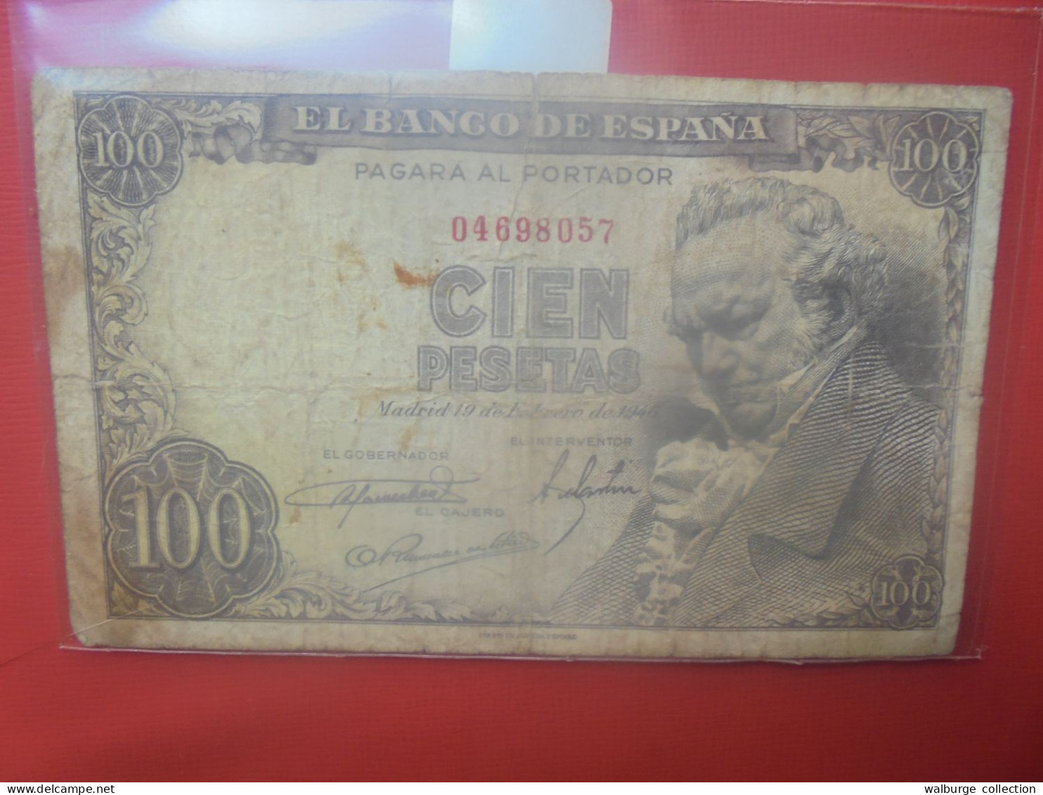 ESPAGNE 100 PESETAS 1946 Circuler+Réparer  (B.29) - 100 Pesetas