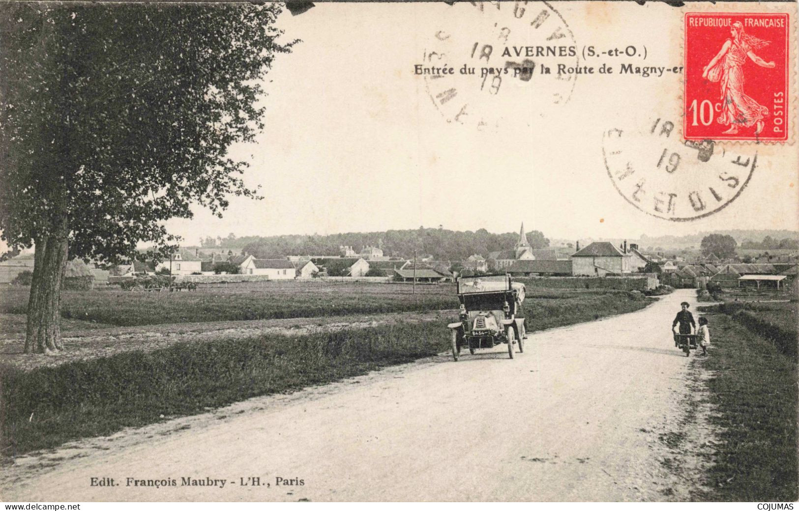 95 - AVERNES - S18208 - Entrée Du Pays Par La Route De Magny En... - Automobile - Avernes