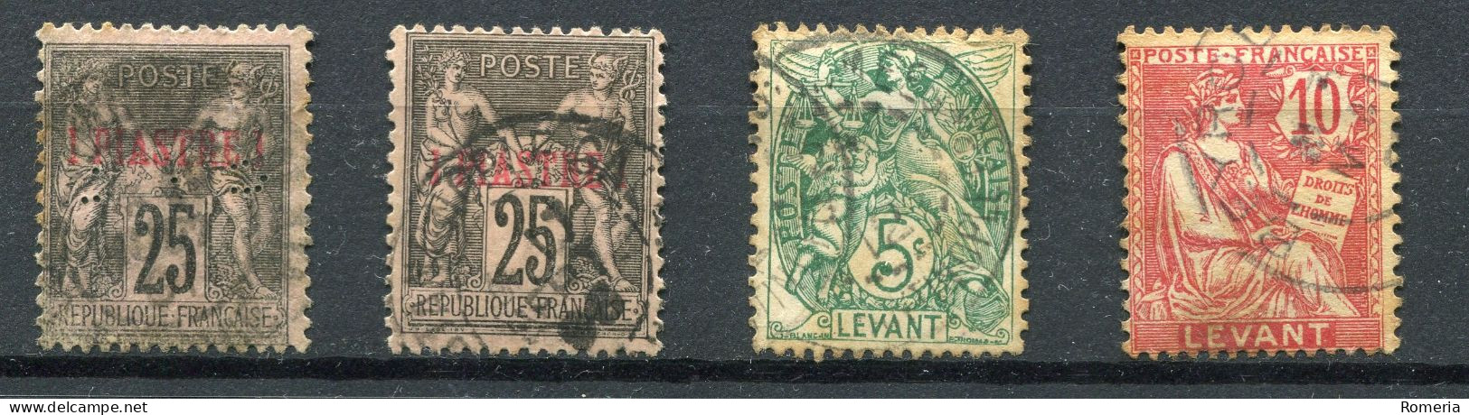 Levant - 1886 -> 1920 - Yt 4 + Yt 4 + Yt 13 + Yt 14 - Oblitérés - Used Stamps