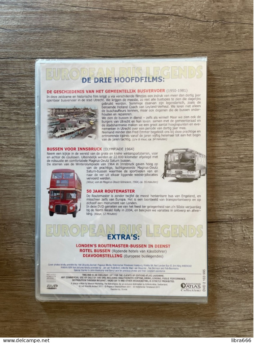 DVD - EUROPEAN BUS LEGENDS - Ed. ATLAS Collections 2011 - 70 Min - Englisch, Deutsch, Nederlands - Rotel - Routemaster - Autres & Non Classés