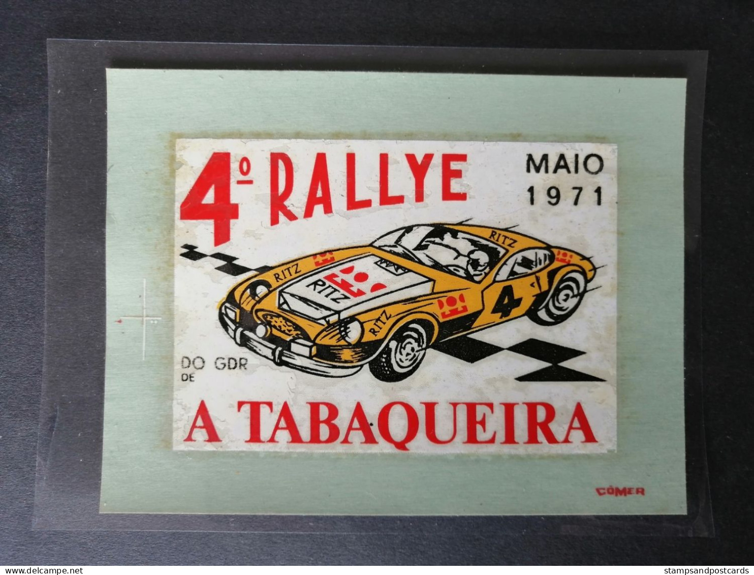 Portugal Rallye A Tabaqueira Tabac Ritz 1971 Autocollant Vitre Voiture Rally Racing Cars Tobacco Co. Car Window Sticker - Autres & Non Classés