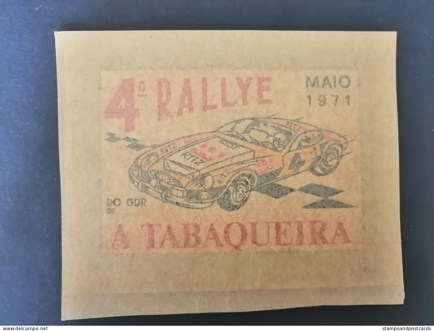 Portugal Rallye A Tabaqueira Tabac Ritz 1971 Autocollant Vitre Voiture Rally Racing Cars Tobacco Co. Car Window Sticker - Autres & Non Classés