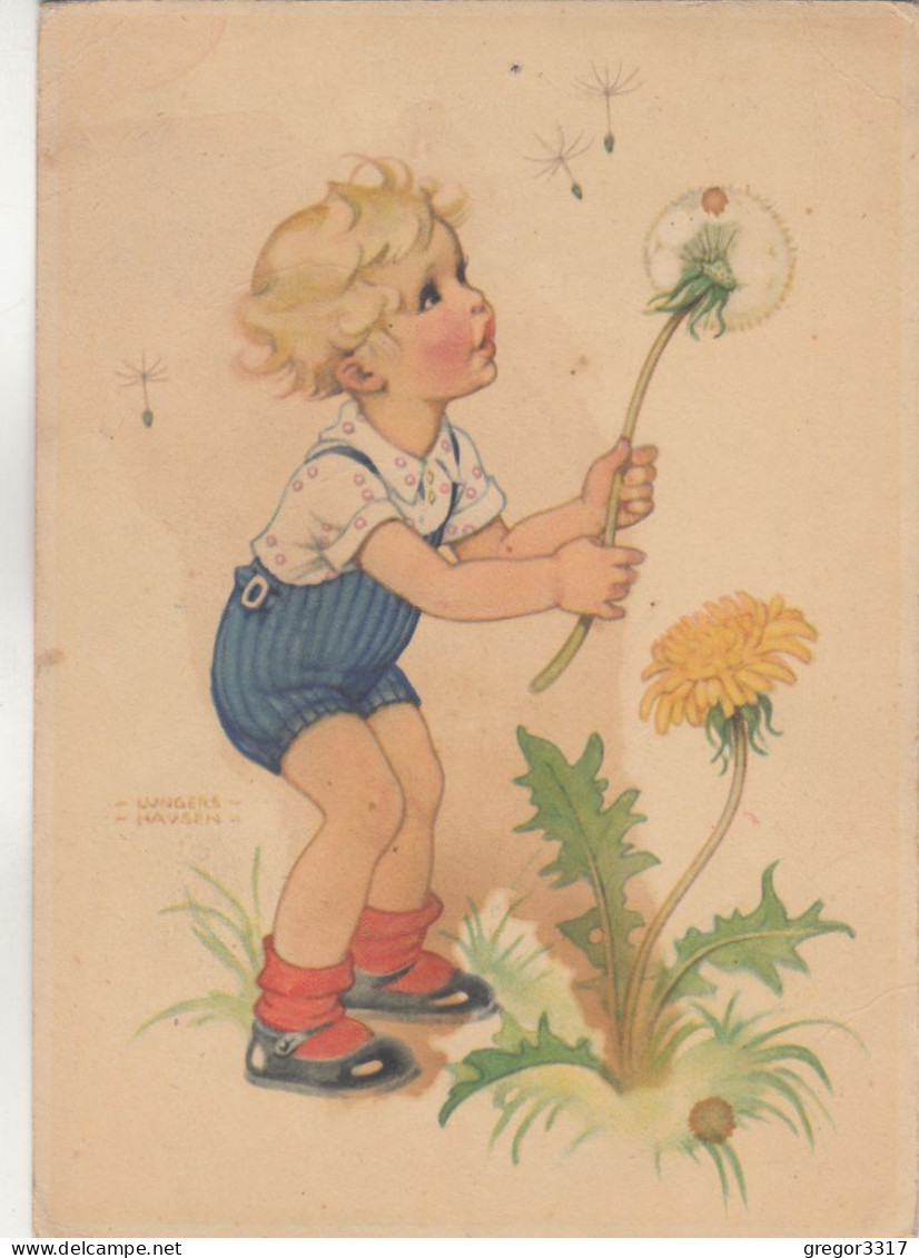 C9899) LUNGERS HAUSEN Signirt - BUB Mit Löwenzahn Blume - Tolle Alte AK 1942 - Hausen, Lungers