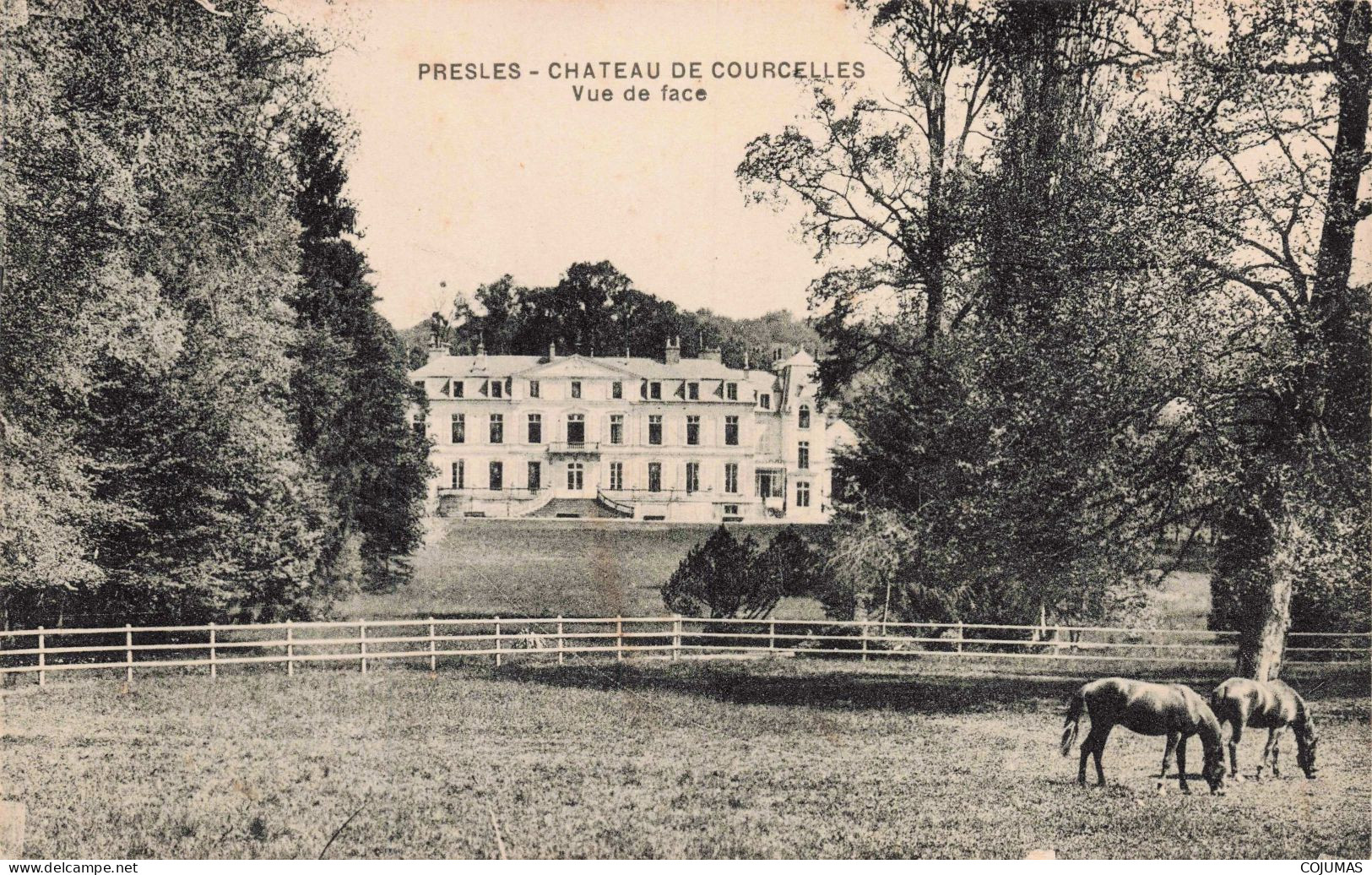 95 - PRESLES - S18232 - Château De Courcelles - Vue De Face - Chevaux - Presles