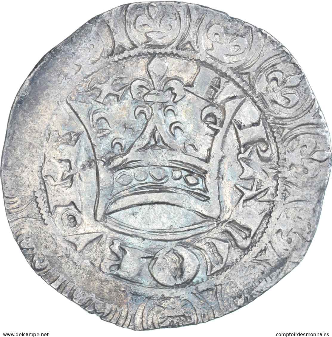 Monnaie, France, Jean II Le Bon, Gros Blanc à La Couronne, 1356-1364, TTB - 1350-1364 Jan II Van Frankrijk (De Goede)