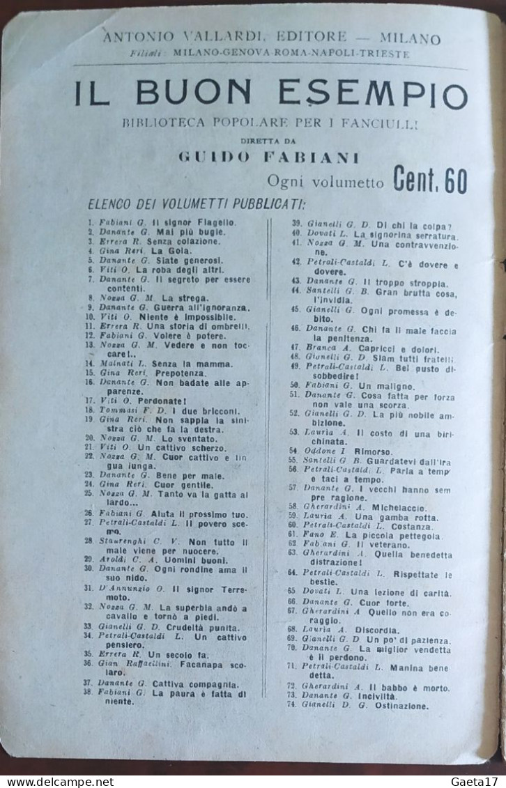 Il Buon Esempio - Biblioteca Popolare Per I Fanciulli - Vallardi (anni '20) - Bambini E Ragazzi