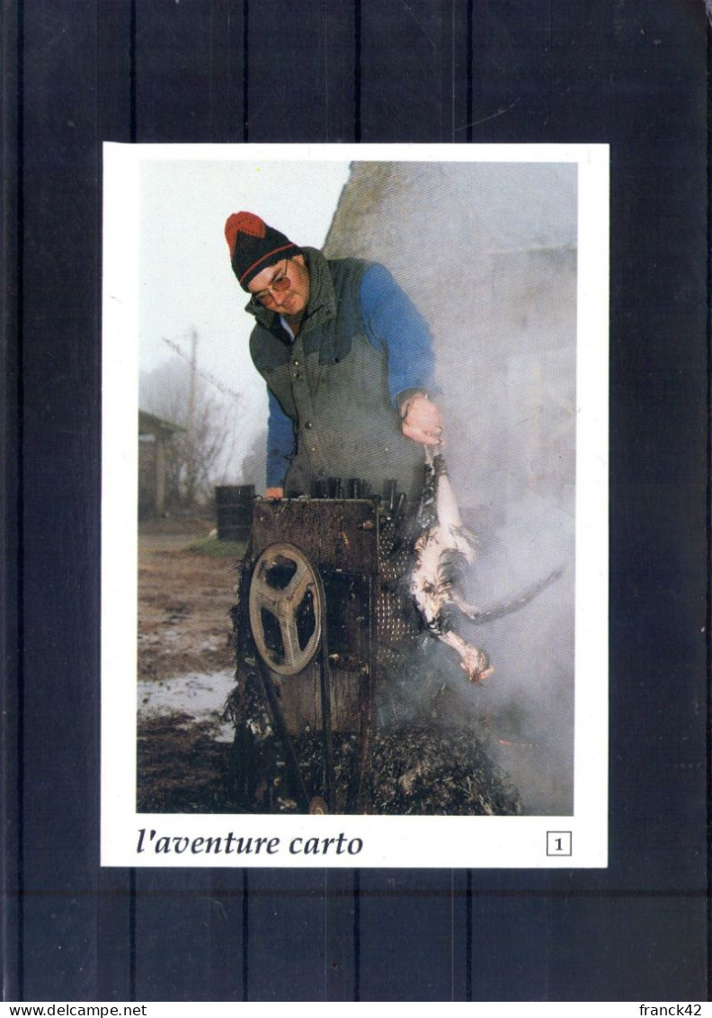 44. Herbignac. Jacques Leroux Plume Un Poulet Au Village De L'ongle 1991. Carte Moderne. Aventure Carto N°1 - Herbignac