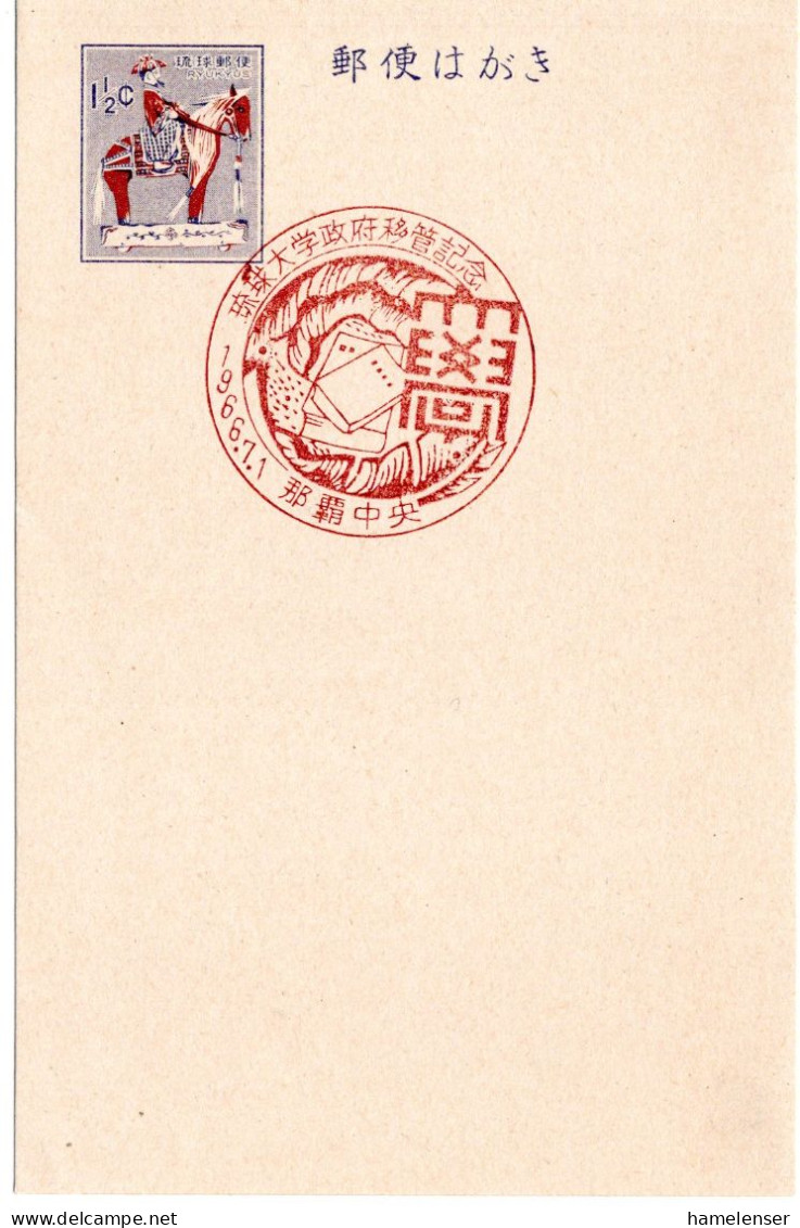 66853 - Japan / Ryukyu-Inseln - 1966 - 1.5¢ GAKte M SoStpl NAHA CHUO - RYUKYU UNIVERSITAET - Riukiu-eilanden