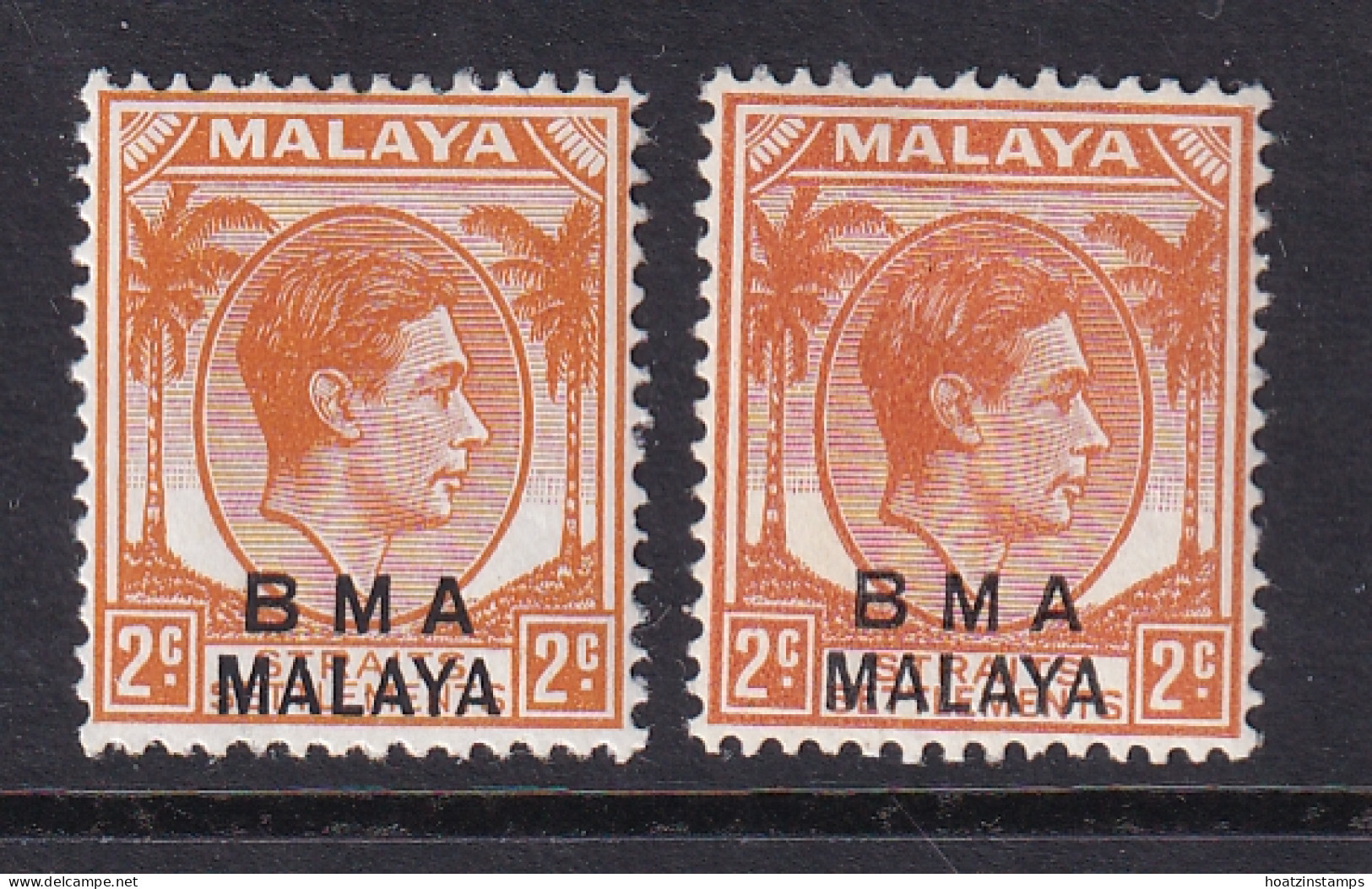 B.M.A. (Malaya): 1945/48   KGVI 'B.M.A.' OVPT   SG2 / 2a    2c  [Die II] [Ordinary And Chalk]   MH - Malaya (British Military Administration)