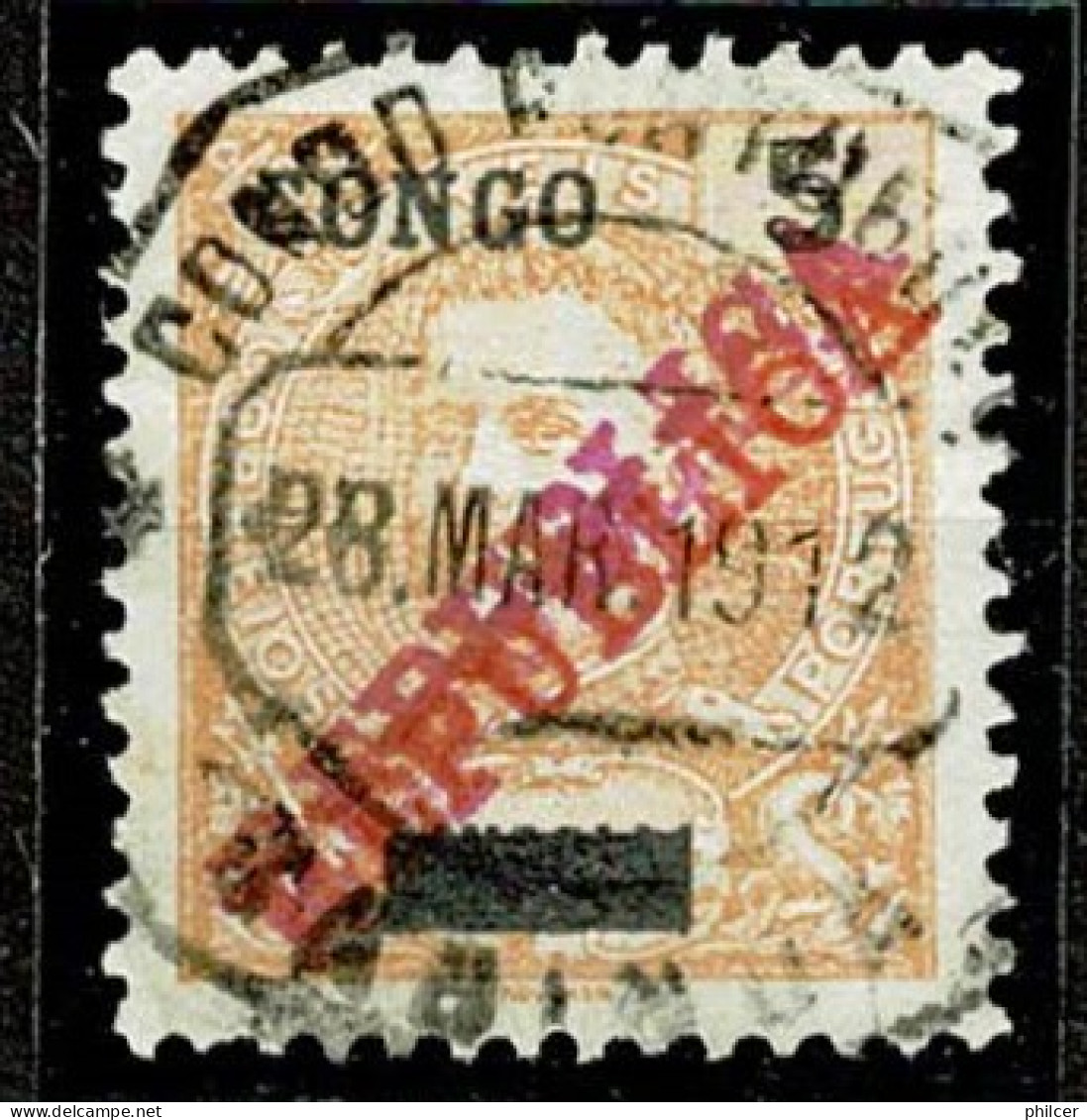 Congo, 1910, # 56, Dupla Impressão, Used - Congo Portoghese