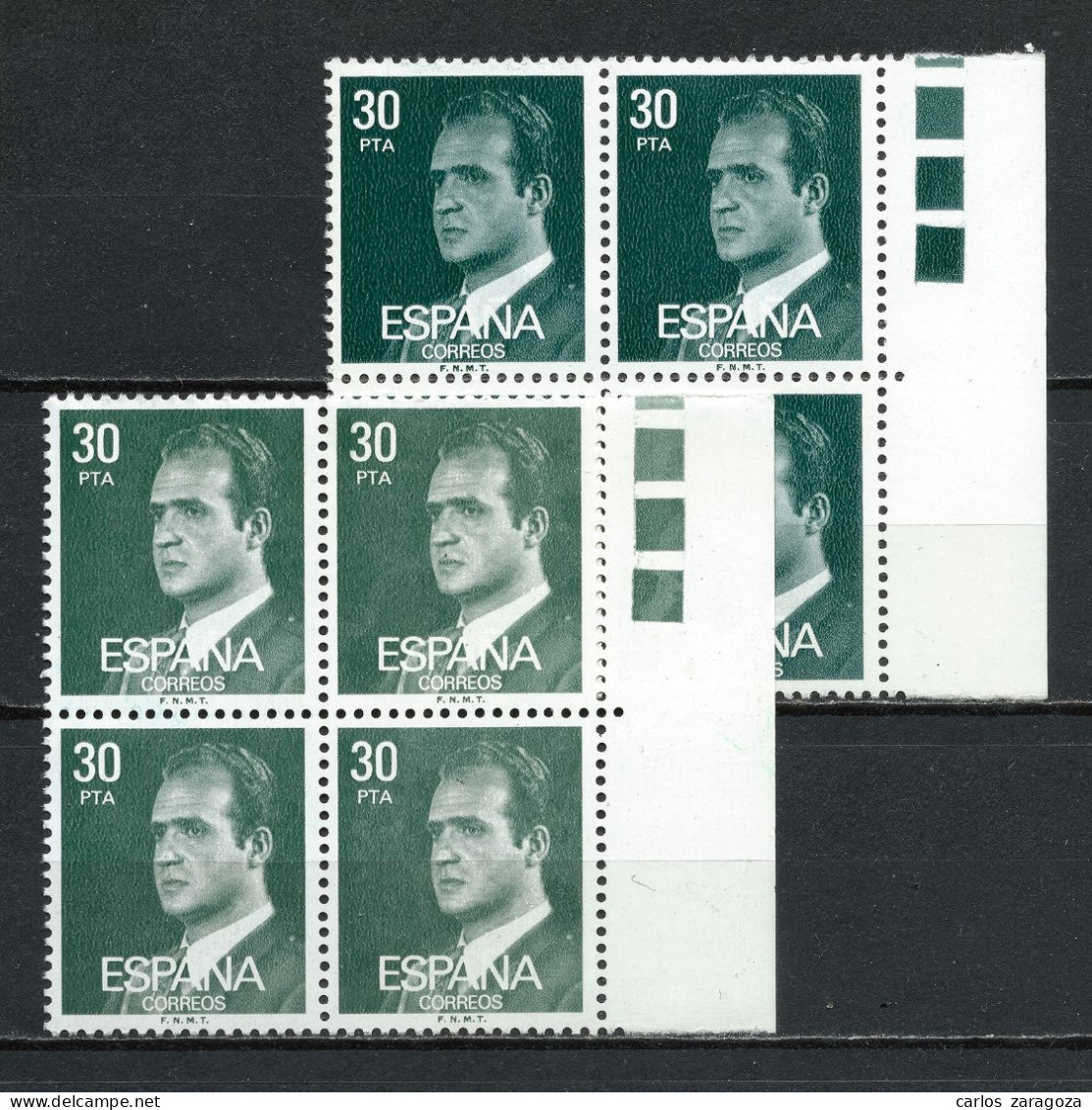 1981 ESPAÑA/SPAIN 2600—JUAN CARLOS #2190 Blocks.MNH Stamps (**) ESPAGNE—Timbres Usage Courant Neufs Yt 2234 NUANCES - Unused Stamps