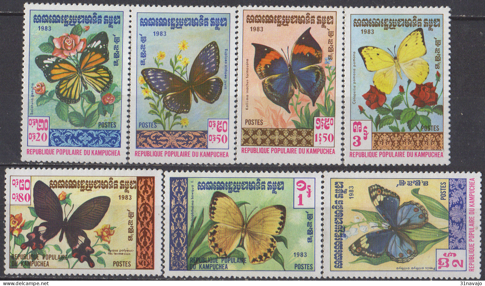 KAMPUCHEA - Papillons - Kampuchea