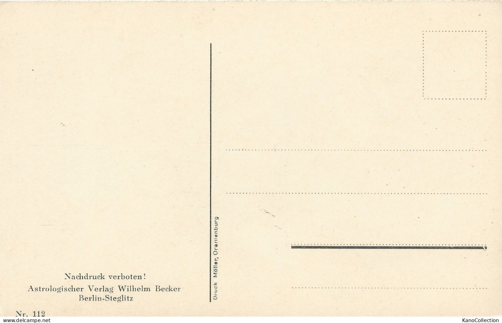 Sternzeichen Löwe, Scherenschnittkarte Astrologischer Verlag Wilhelm Becker Berlin-Steglitz, Nicht Gelaufen - Silhouettes