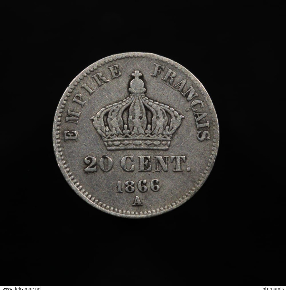 France, Napoléon III, 20 Centimes, 1866, A - Paris, Argent (Silver), TB+ (VF), KM# 805.1, F.149/4, Gad.308 - 20 Centimes