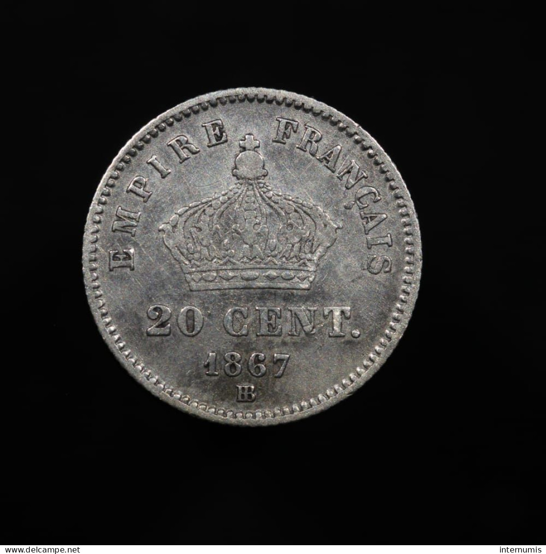 France, Napoléon III, 20 Centimes, 1867, BB - Strasbourg, Argent (Silver), TB+ (VF), KM# 808.2, F.150/2, Gad.309 - 20 Centimes