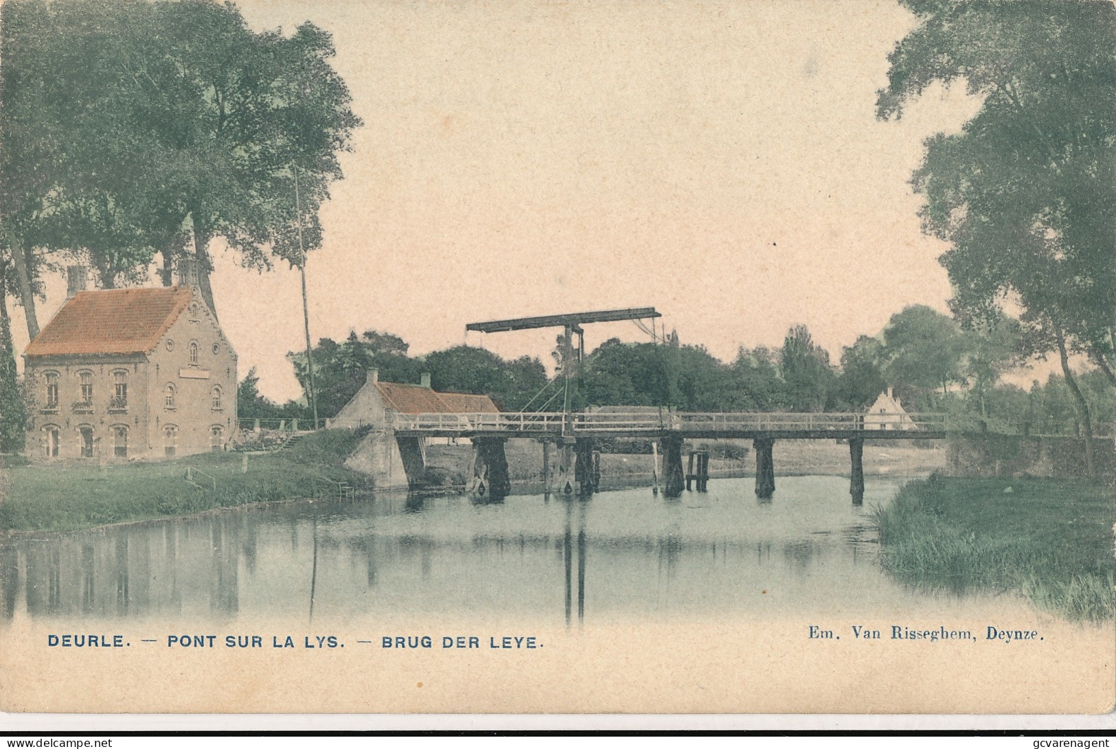 DEURLE   PONT SUR LA LYS  BRUG DER LEYE   KLEUR   2 SCANS - Sint-Martens-Latem