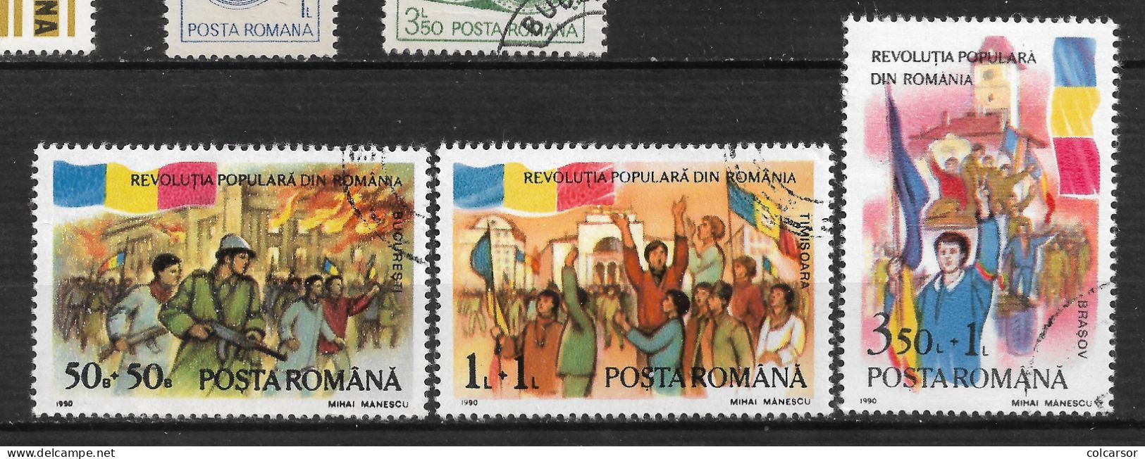 ROUMANIE N°3896/97/3901 " RÉVOLUTION POPULAIRE " - Used Stamps