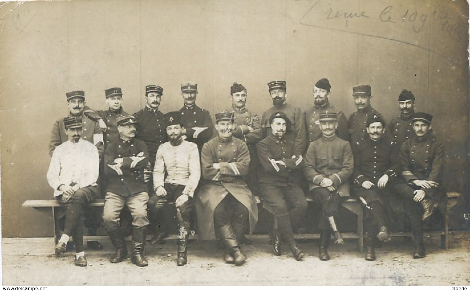 Real Photo  Officers Prisoners In Dillingen  1915  Alpins Officiers Français Prisonniers Postmark Camp Vers Vitteaux - Dillingen