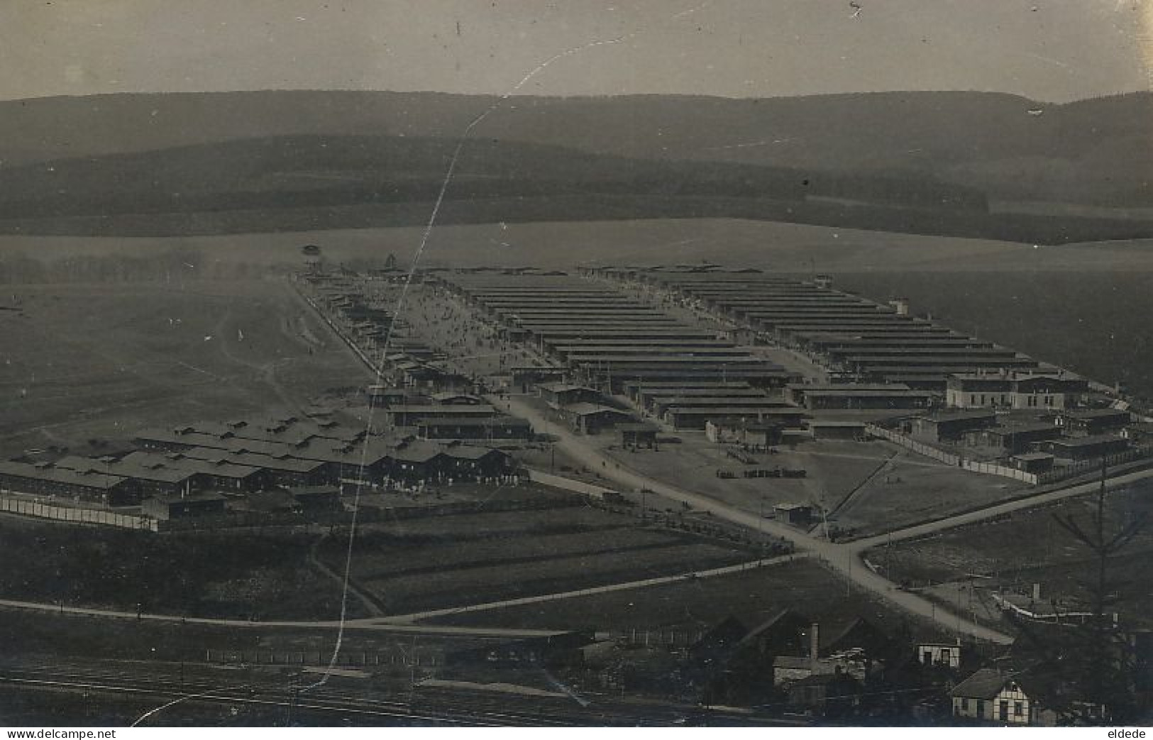 Real Photo French Prisoners In Meschede 1916 Aerial View Of The Camp   Français Prisonniers  Vers Thoury Ferrotes - Meschede