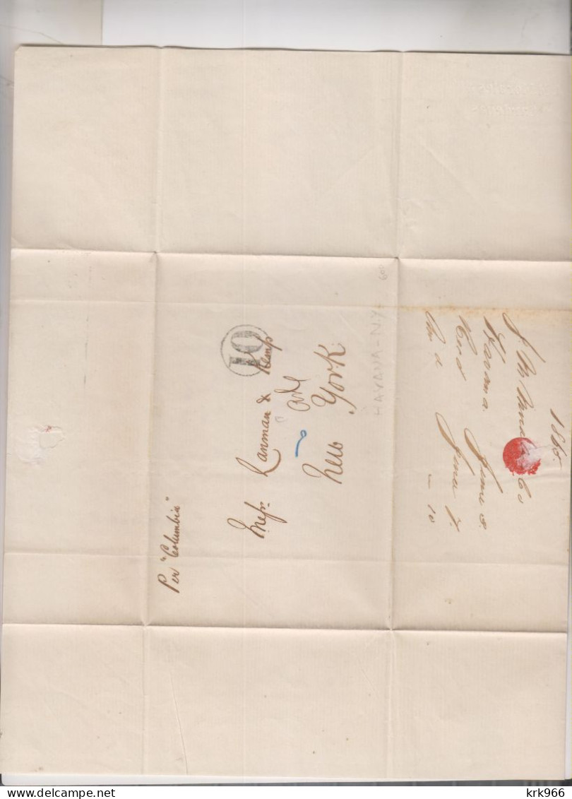 CUBA 1865 HAVANA HABANA Nice Cover To NEW YORK UNITED STATES - Prefilatelia