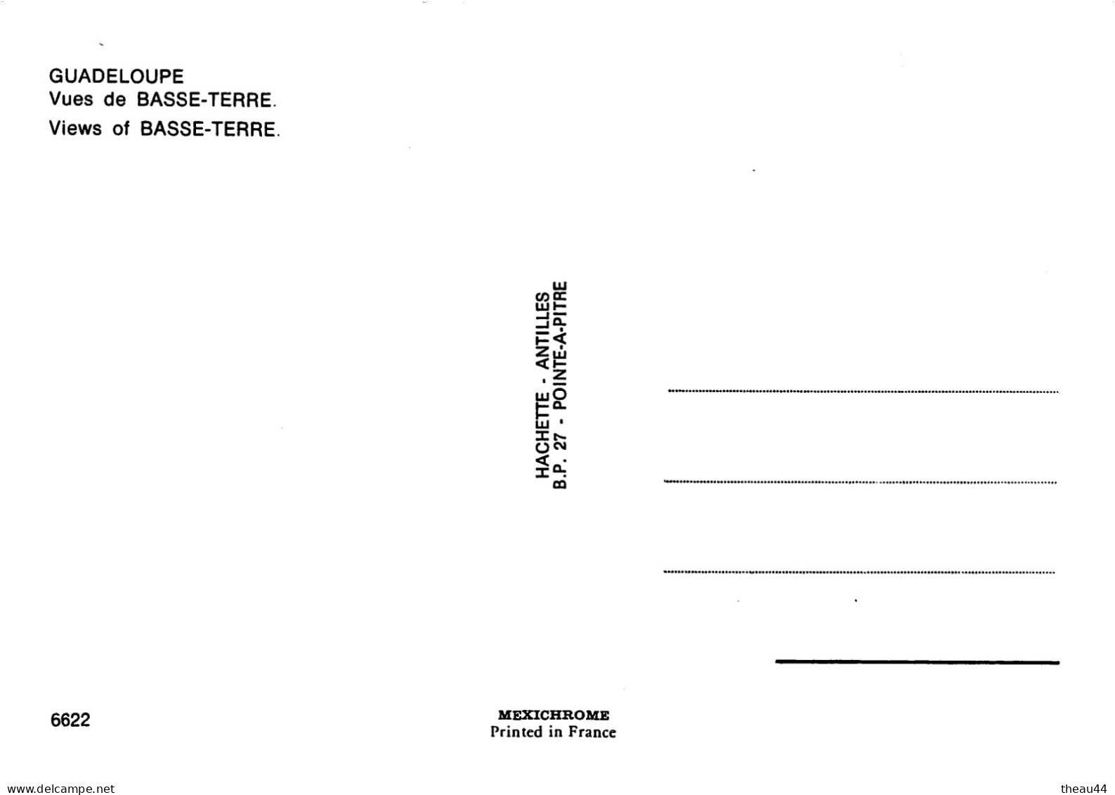 GUADELOUPE  -  Lot de 20 Cartes - Ste-Anne, Basse-Terre, Marie-Galante, Pointe-à-Pitre, St-Louis, Mairie, Hôtel, Pêche..