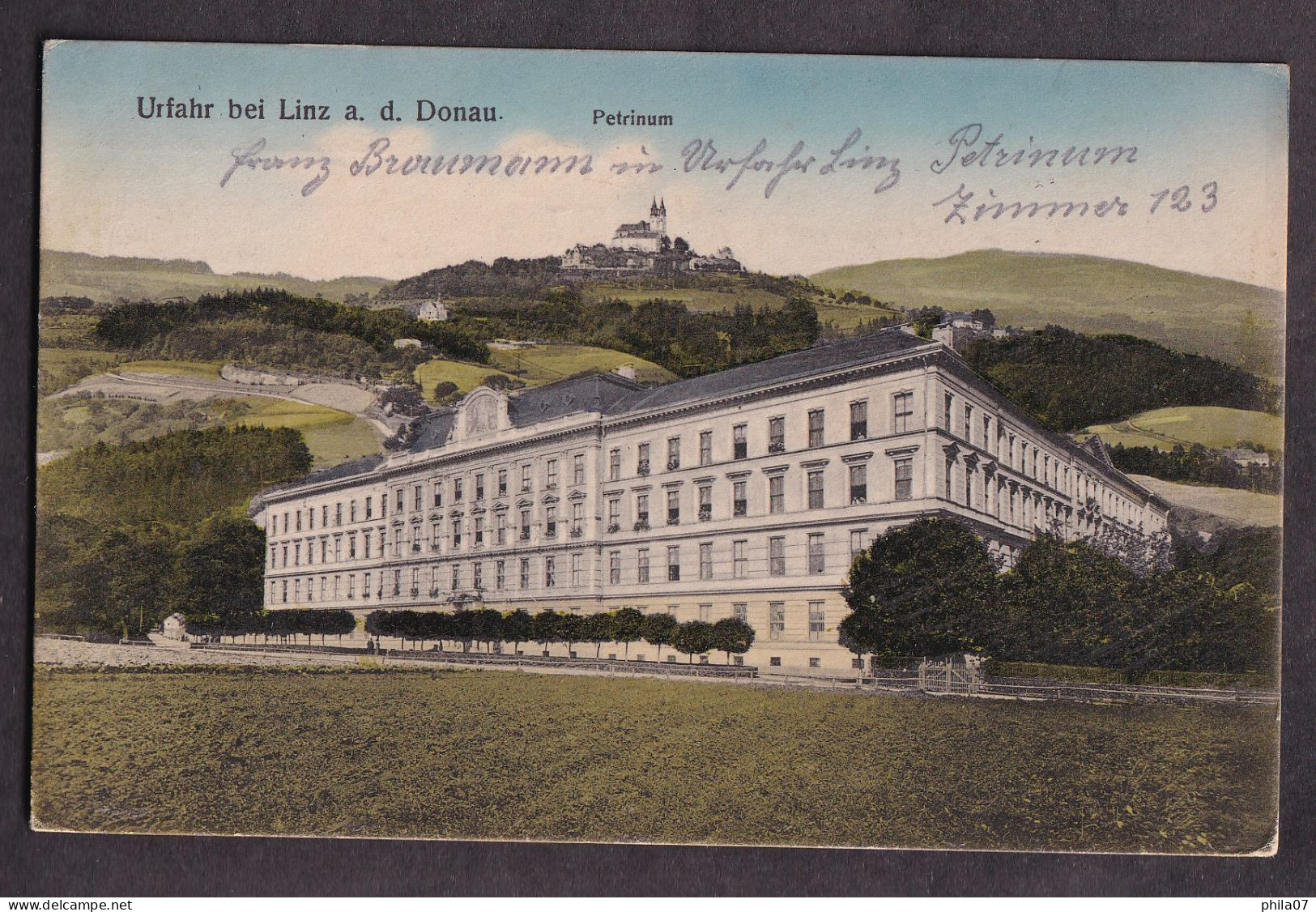 AUSTRIA -  Urfahr Bei Linz A.d. Donau Petrinum / Military Cancel On The Back / Postcard Circulated, 2 Scans - Linz Urfahr