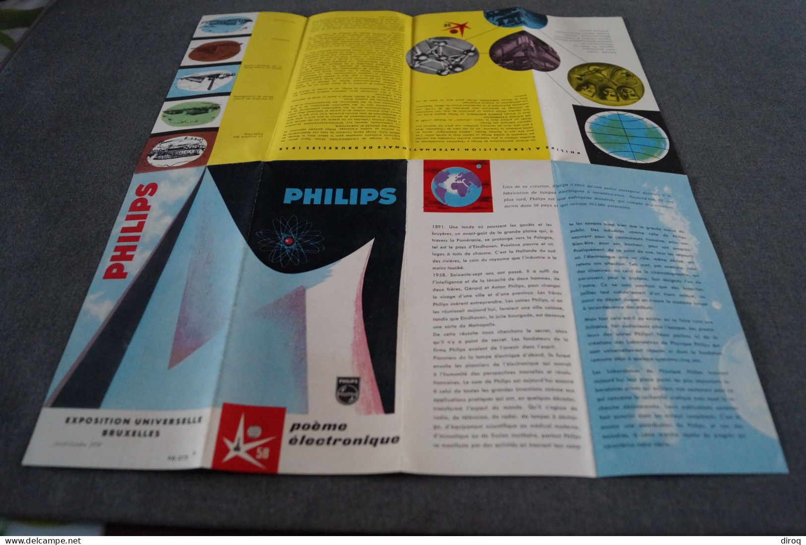 L' Expo 1958, Bruxelles,Philips,publicitaire,39 Cm / 43,5 Cm. - Advertising