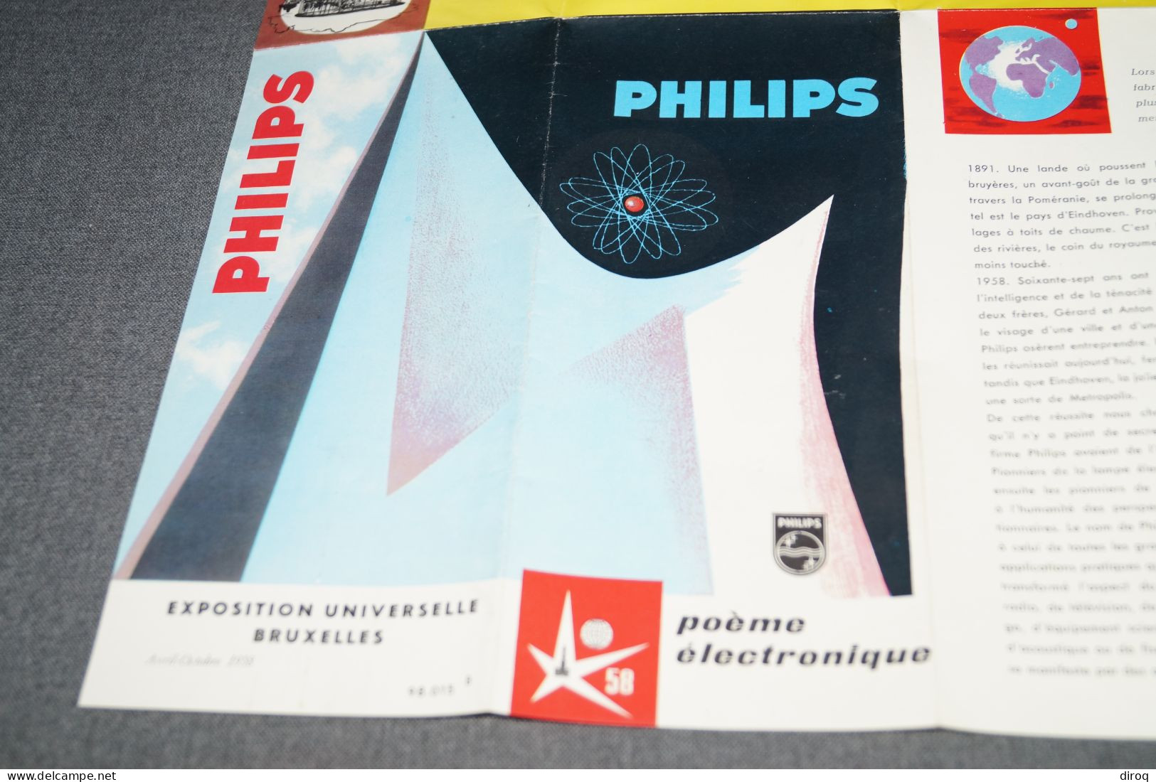 L' Expo 1958, Bruxelles,Philips,publicitaire,39 Cm / 43,5 Cm. - Publicités