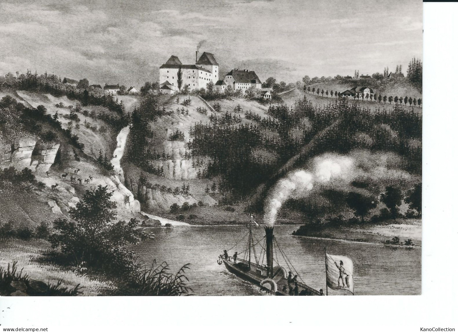 Fürstenberg Mit Dampfer Hermann 1835, Repro-Foto-AK, Nicht Gelaufen - Fürstenberg