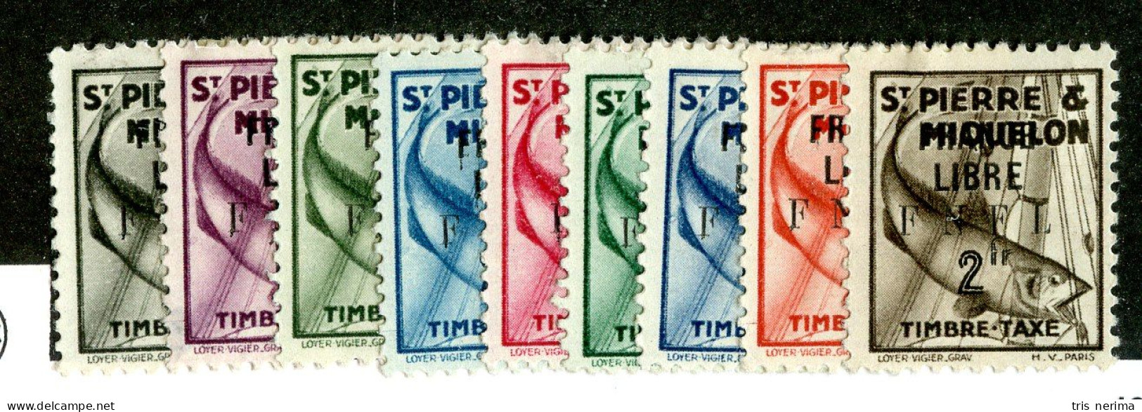1102 Wx St Pierre 1942 YT 57/65 M* (Lower Bids 20% Off) - Postage Due