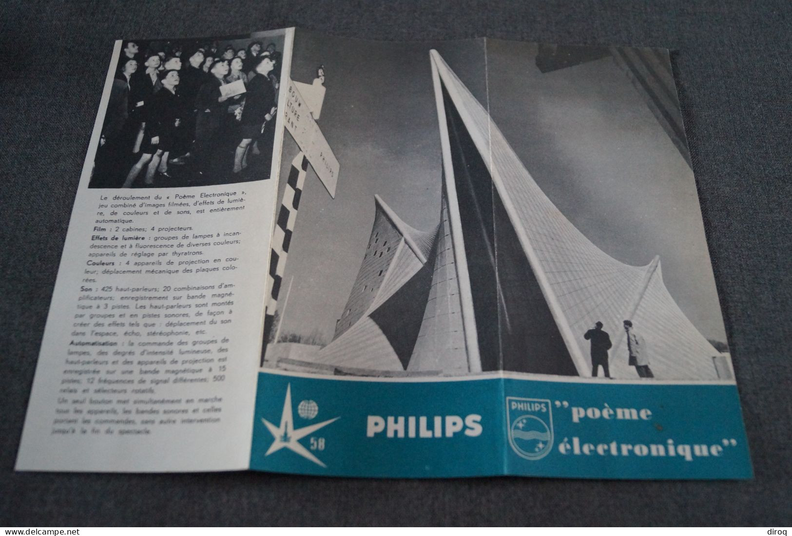 L' Expo 1958, Bruxelles,Philips,publicitaire,26,5 Cm. / 20 Cm. - Advertising