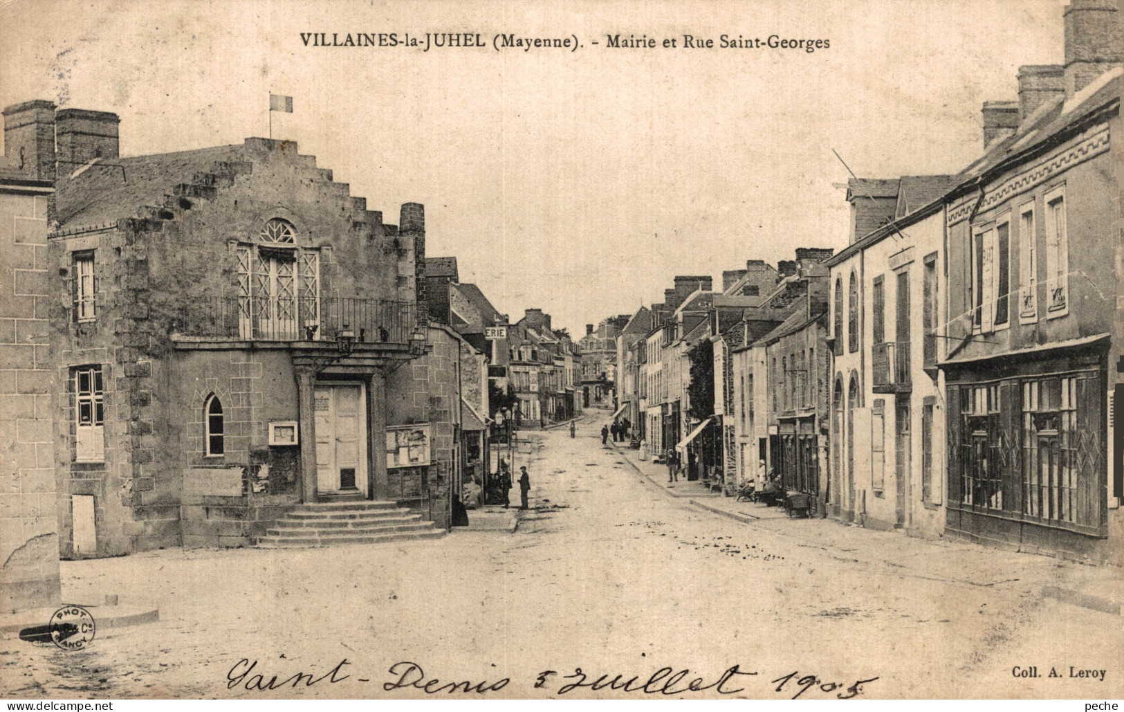 N°105488 -cpa Villaines La Juhel -mairie Et Rue Saint Georges- - Villaines La Juhel