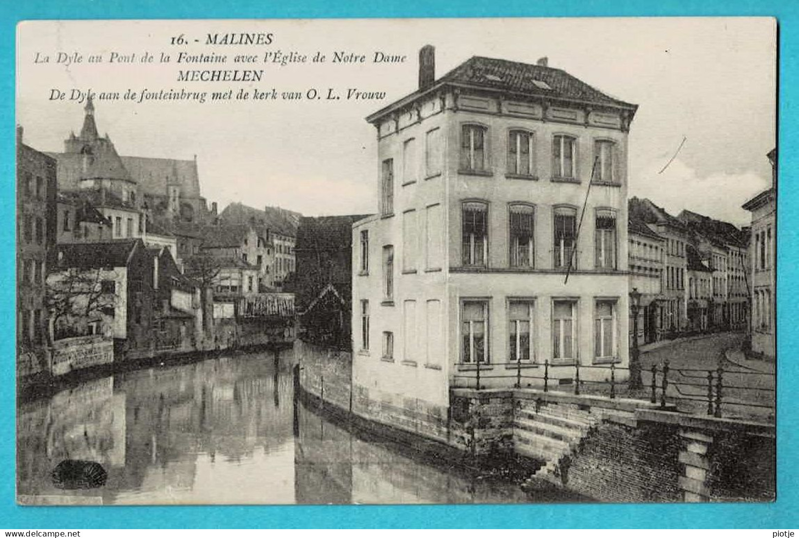 * Mechelen - Malines (Antwerpen) * (Henri Georges, Nr 16) La Dyle Au Pont De La Fontaine Avec église Notre Dame, Quai - Malines