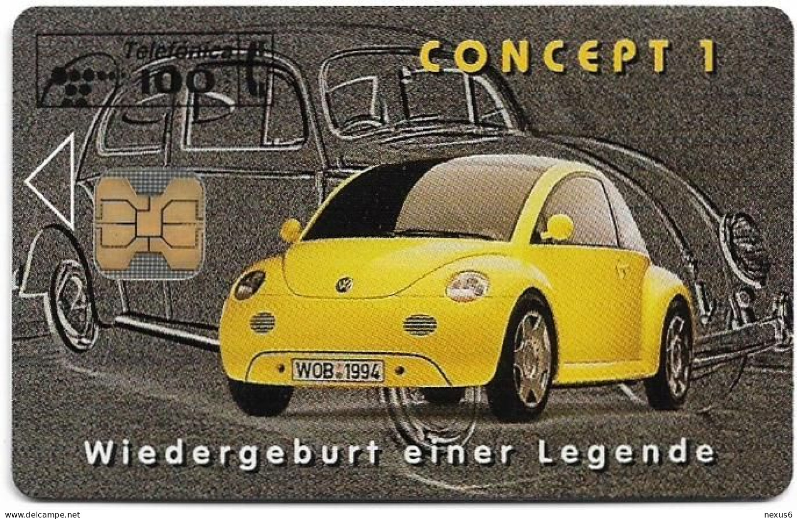 Spain - Telefónica - Cars (Prototypes) - Concept 1 Volkswagen - P-072 - 04.1994, 100PTA, 6.600ex, Mint - Emissioni Private