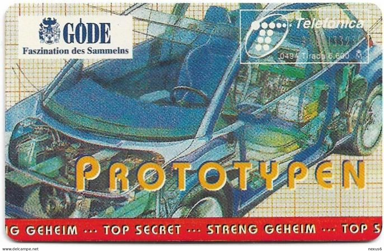 Spain - Telefónica - Cars (Prototypes) - Concept 1 Volkswagen - P-072 - 04.1994, 100PTA, 6.600ex, Mint - Private Issues