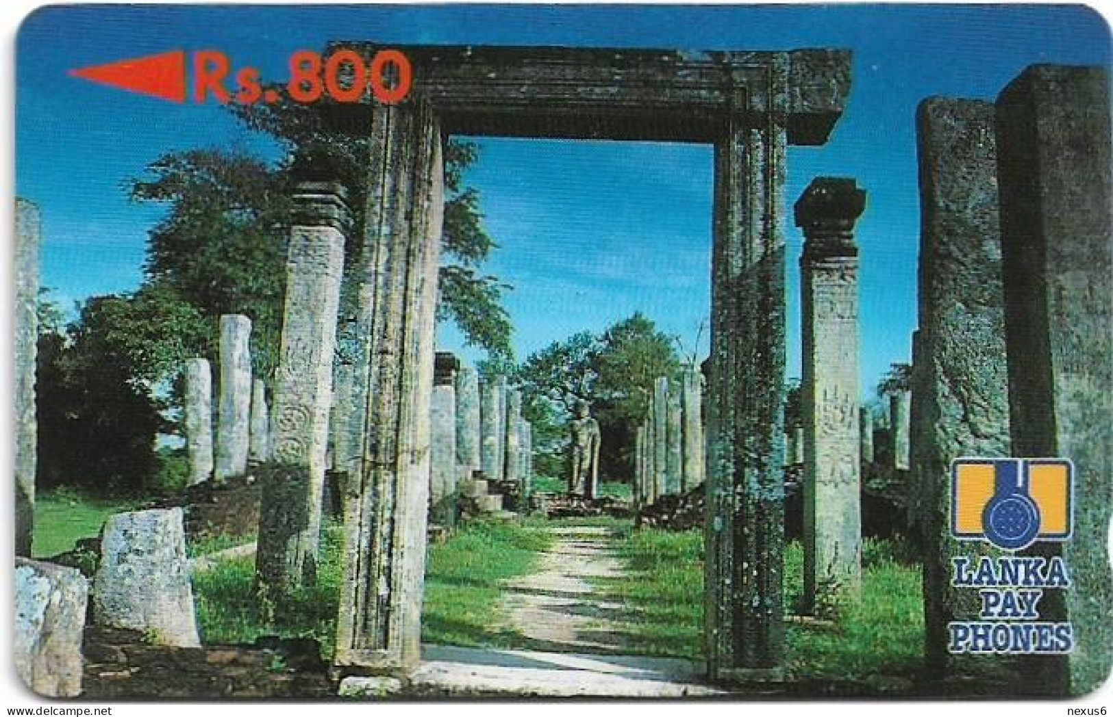 Sri Lanka - Lanka Pay Phones (GPT) - Polonnaruwa Ruins - 2SRLE (Normal 0, Letter B), 800Rs, Used - Sri Lanka (Ceylon)