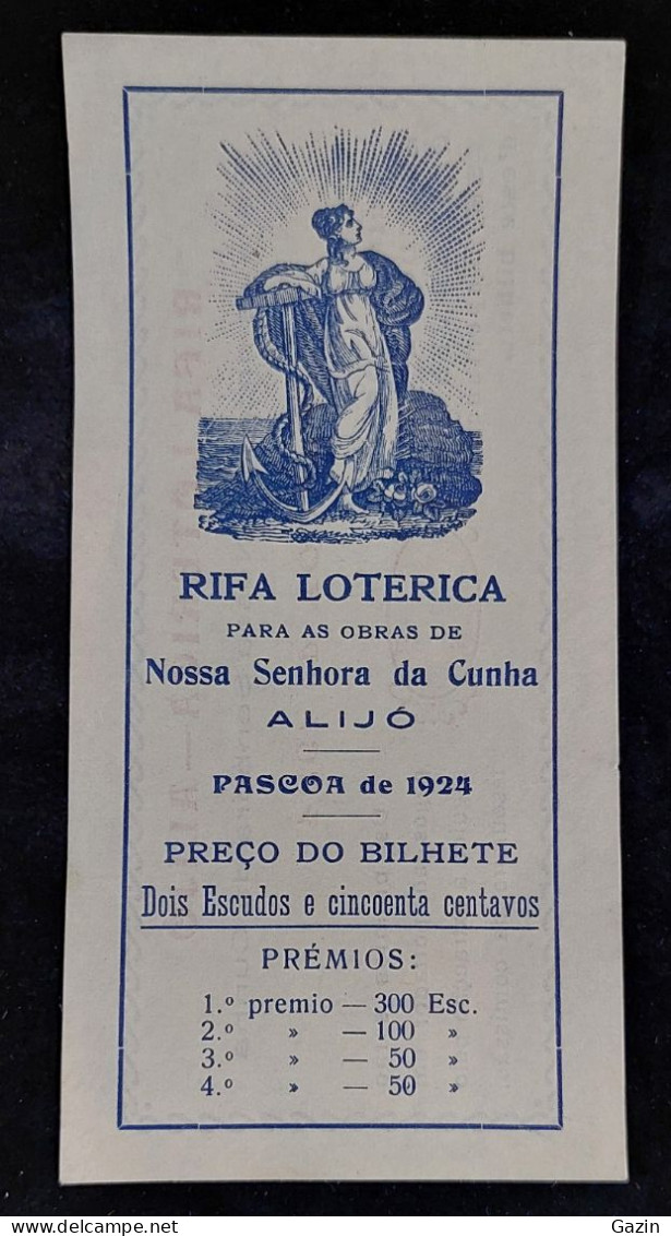 C5/6 - Publicidade * Rifa Loterica * Nossa Senhora Da Cunha - Alijó * Páscoa 1924 * Vila Real * Portugal - Portugal