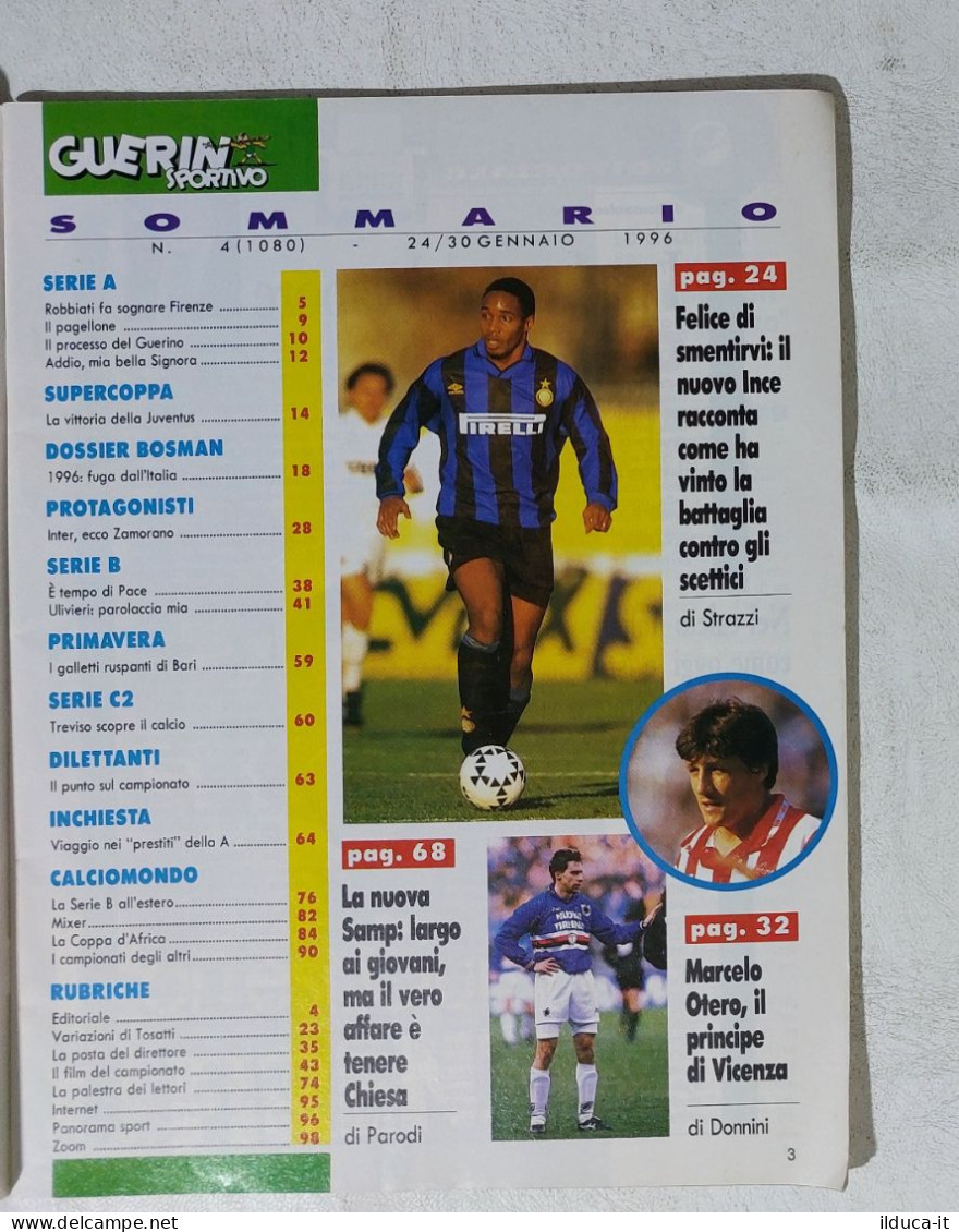 I115053 Guerin Sportivo A. LXXXIV N. 4 1996 - Baggio Balbo Batistuta Di Napoli - Deportes