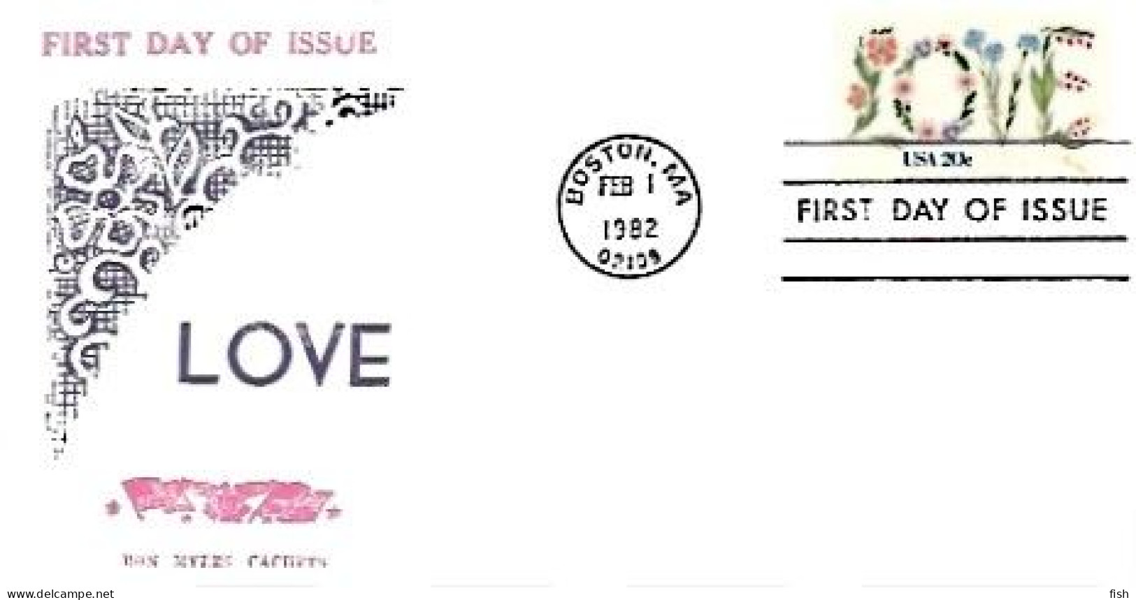 United States & FDC LOVE, Boston 1982 (100159) - 1981-1990