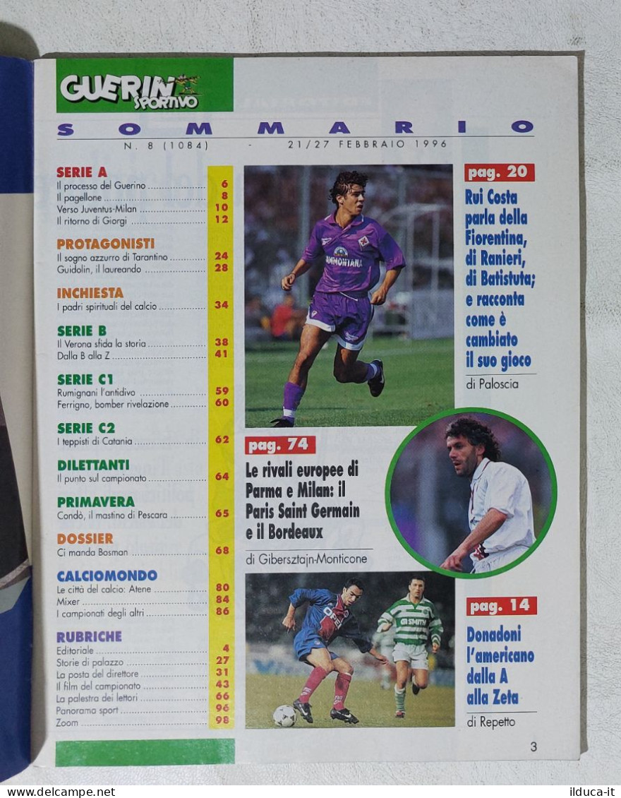 I115057 Guerin Sportivo A. LXXXIV N. 8 1996 - Juve Milan Weah Ravanelli - Deportes