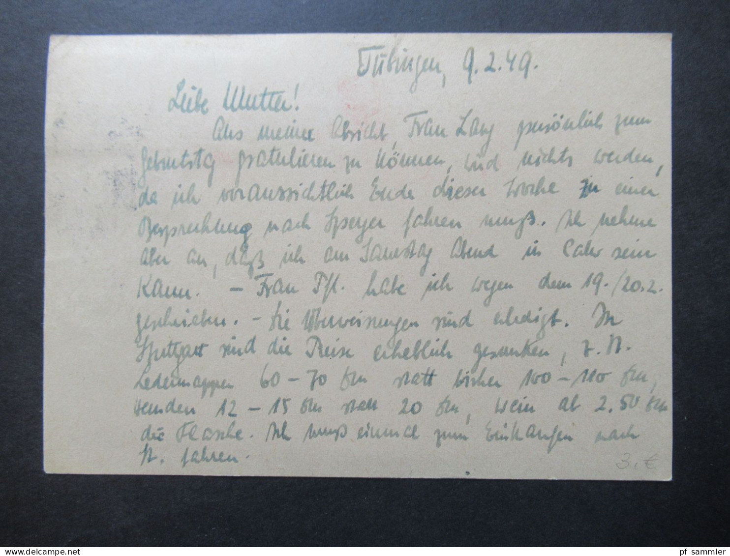 Französische Zone Württemberg 4x PK mit Mi.Nr.15 und 29 MiF Stempel Tübingen 1 nach Calw gesendet